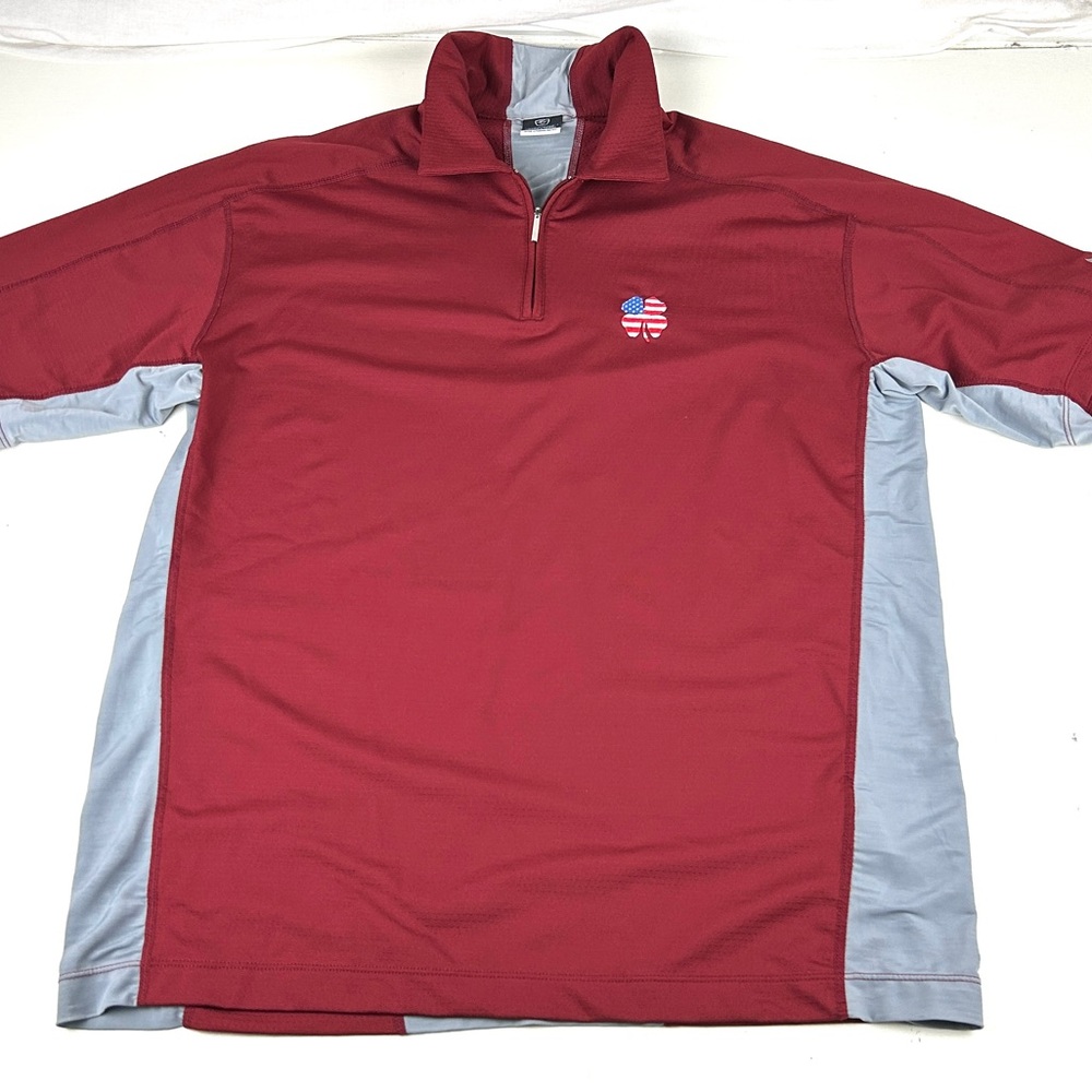 Nike Golf Sphere React Mens 1/4 Zip Pullover Shirt Sz Large Clover USA Flag